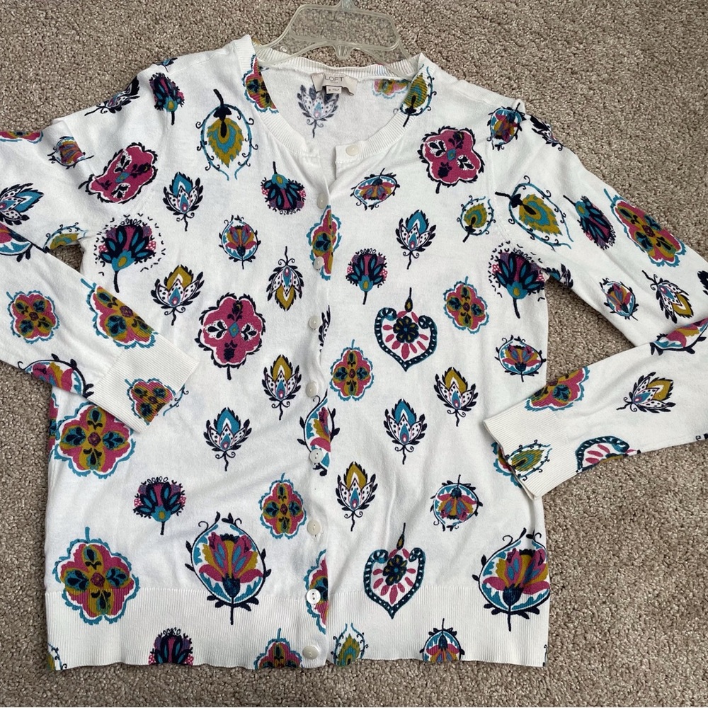 Loft Women's Multi Colored Button Down Sweater.  Size M, gently worn.